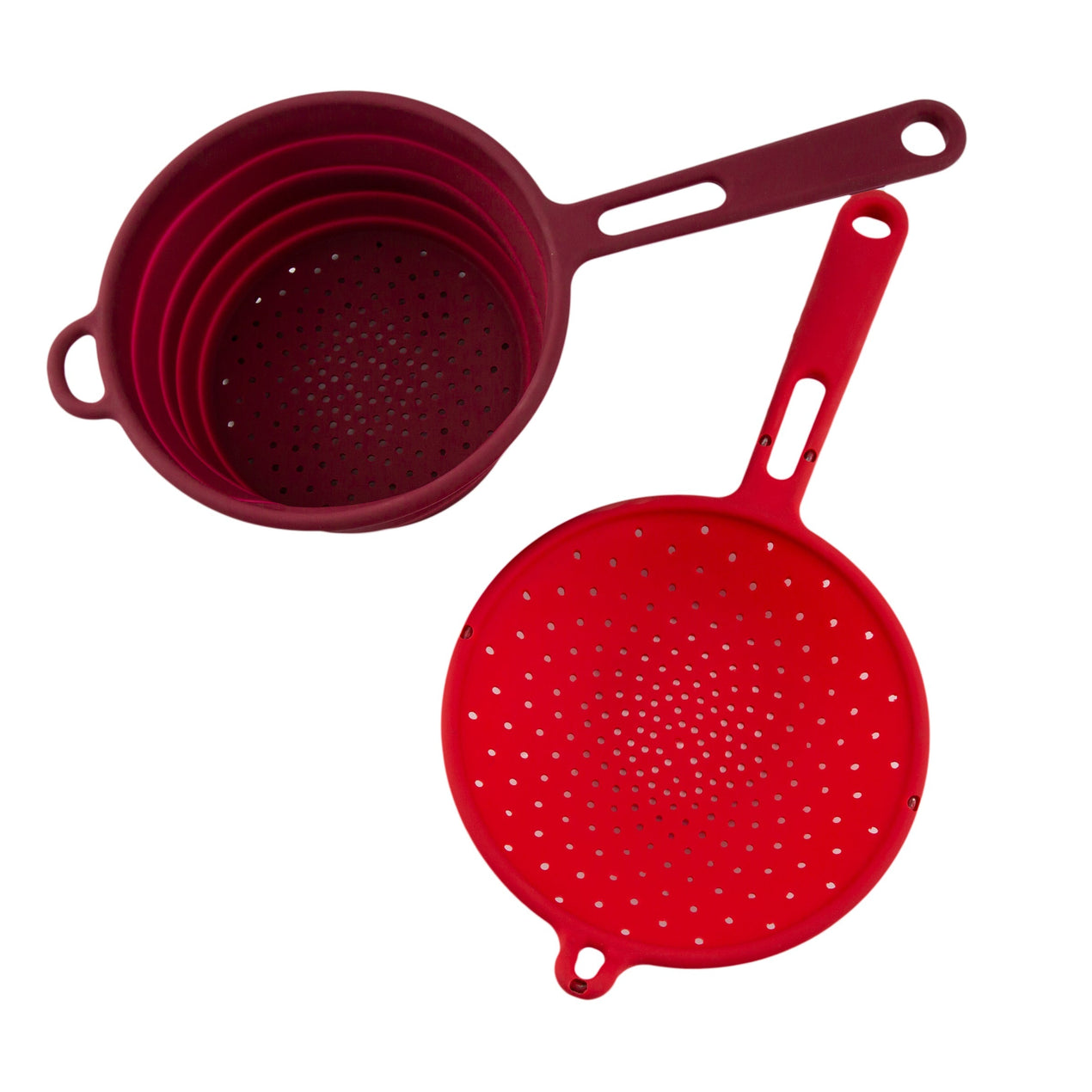 Robert Irvine 2-Piece Silicone Colander Set, Red