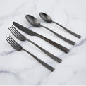 Marlise Black Satin 20-Piece Flatware Set
