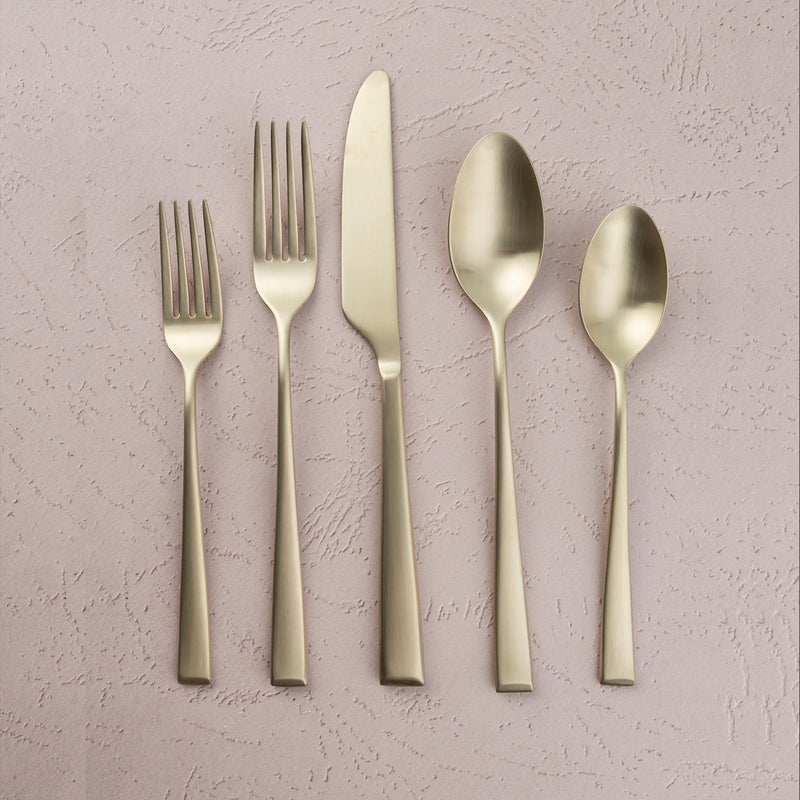 Marlise Champagne Satin 20-Piece Flatware Set