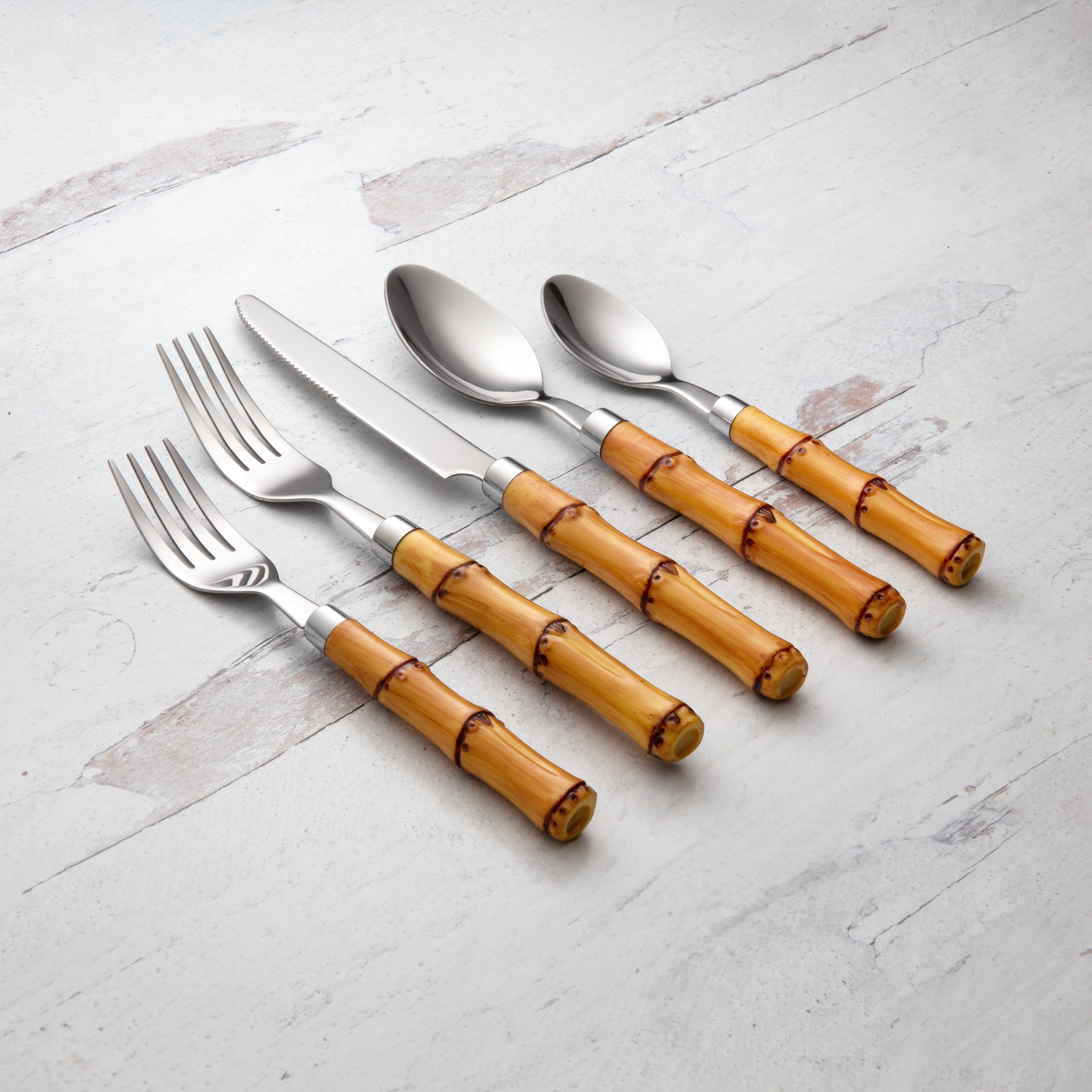 シティーハンター　カトラリー Bamboo Handle 20-Piece Flatware Set – Lenox Corporation