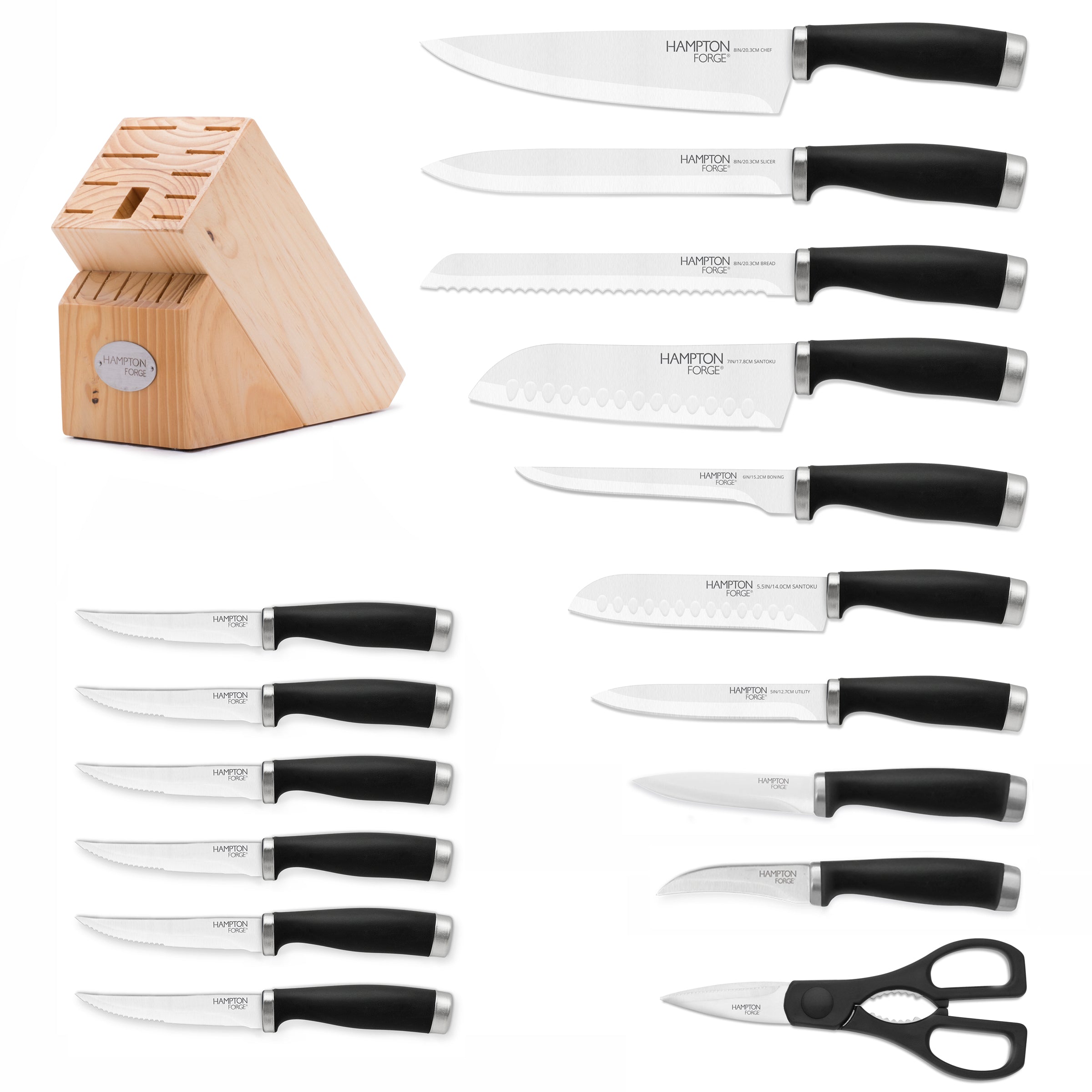 Epicure Black 17-Piece Cutlery Block Set – Lenox Corporation