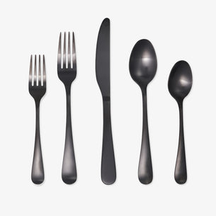 Rhiannon Black Satin 20-Piece Flatware Set