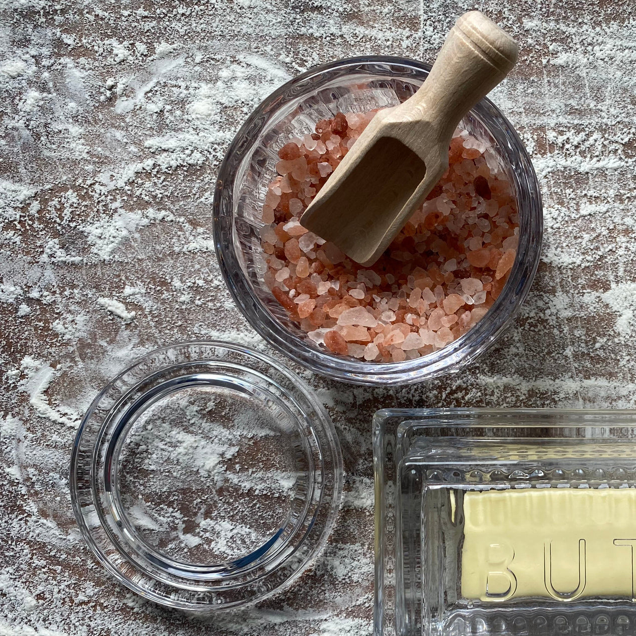 Glass Salt Pot With Scoop