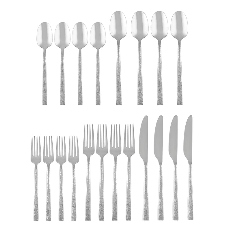 Inspire Hammered 20-Piece Flatware Set