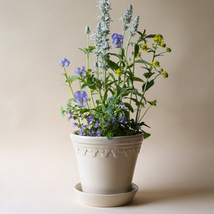 Kobenhavner Glazed Sand Stone 16cm Pot with Saucer