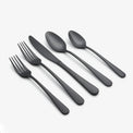 Keene Black Satin 20-Piece Flatware Set