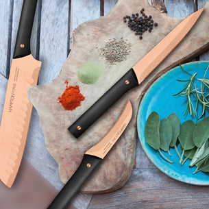 Knight Copper 13-Piece Cutlery Block Set