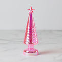 LED Lit Pink Glass Star-Topped Holiday Tree