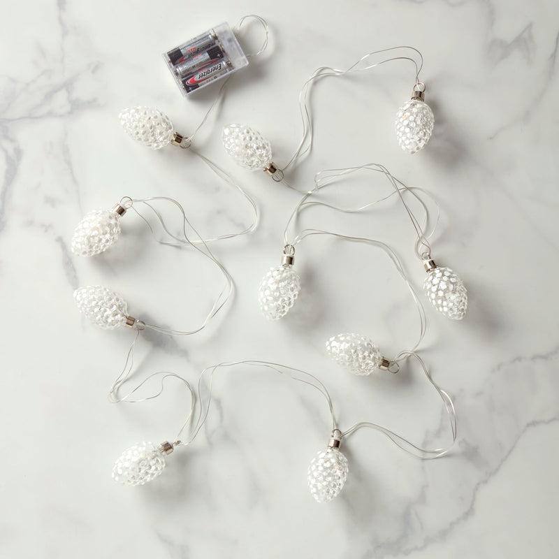 White Pinecone Led String Lights