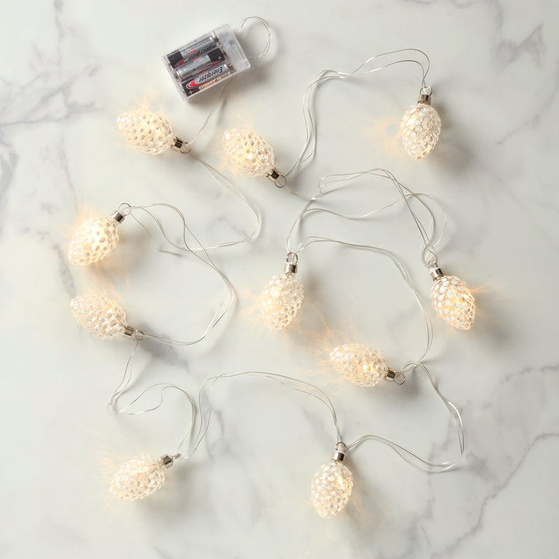 White Pinecone Led String Lights