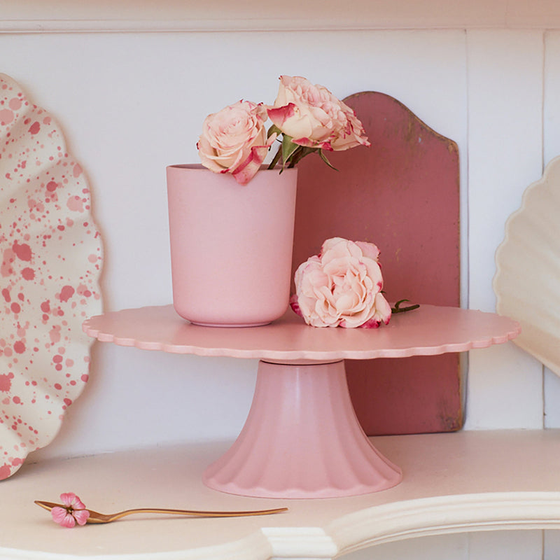Bamboo Pink Medium Cake Stand