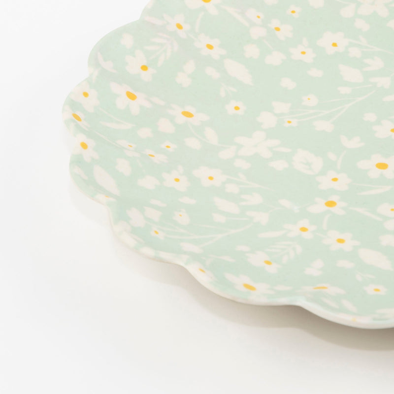 Floral Bamboo Large Plates, Assorted Set Of 6