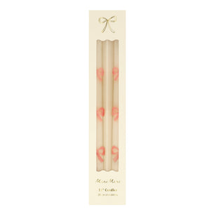 Pink Bow Taper Candles, Set of 2