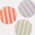 Stripey Bamboo Small Plates, Assorted Set Of 6