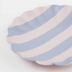 Stripey Assorted Bamboo Small Plates, Set of 6