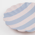 Stripey Bamboo Small Plates, Assorted Set Of 6