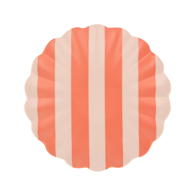 Stripey Bamboo Small Plates, Assorted Set Of 6