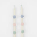 Pastel Flowers Taper Candles, 2 pc Set