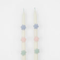 Pastel Flowers Taper Candles, 2 pc Set