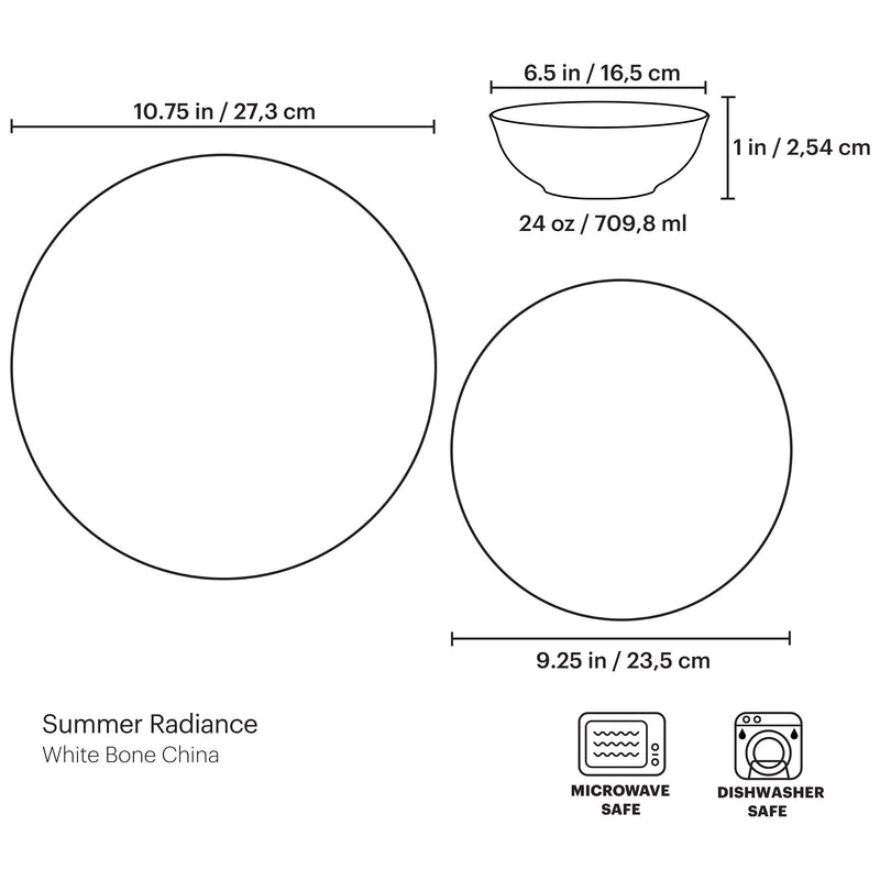 Summer Radiance 12-Piece Dinnerware Set
