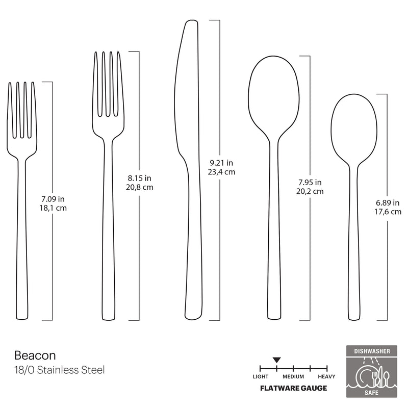 Beacon Champagne Satin 20-Piece Flatware Set