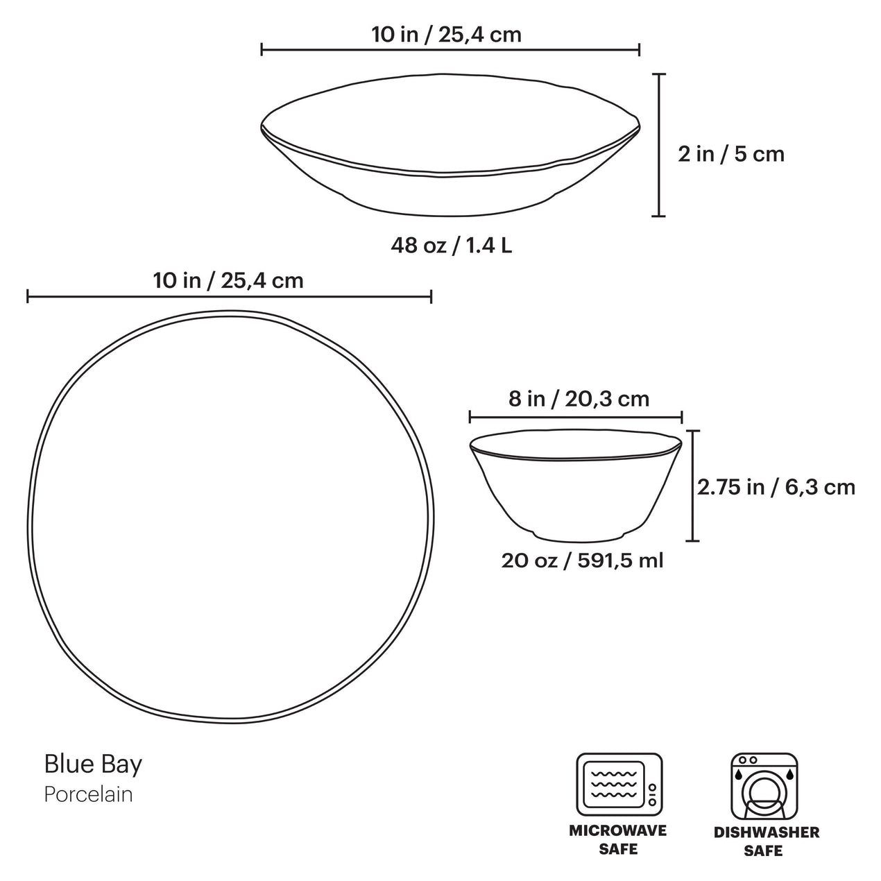 Blue Bay 12-Piece Dinnerware Set