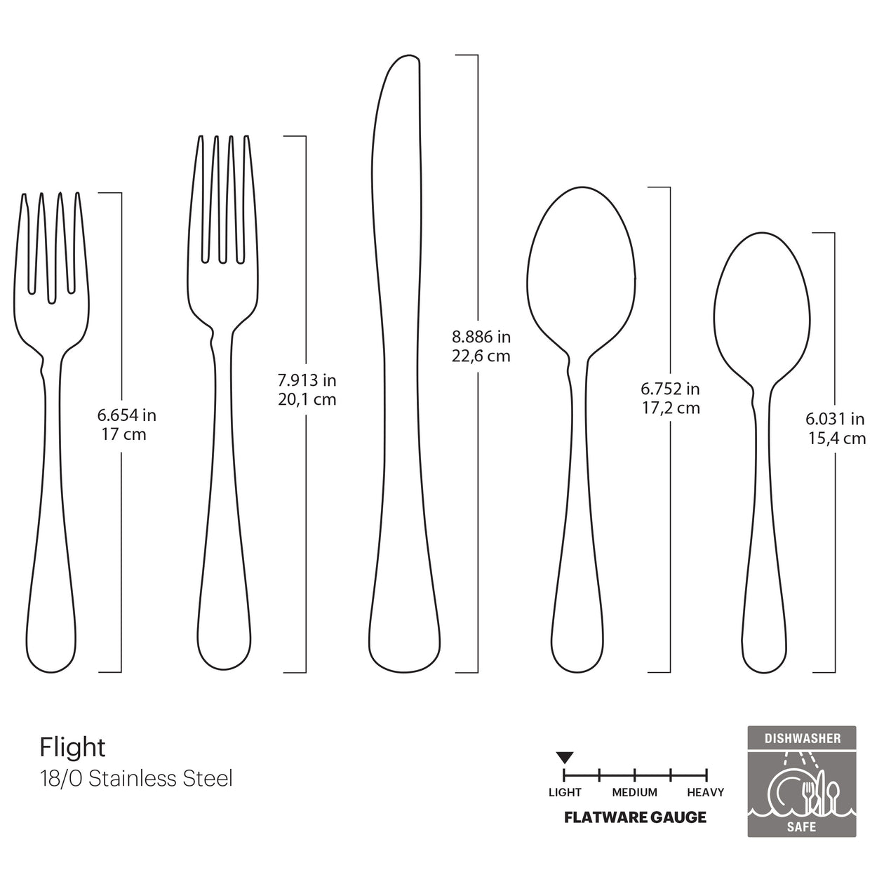 Flight Gold Satin 20 Piece Flatware Set