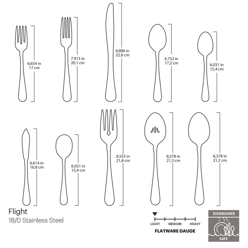 Flight 45 Piece Everyday Flatware Set, Service For 8