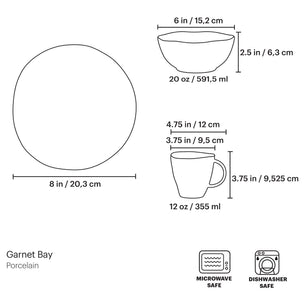 Garnet Bay 12-Piece Dessert Set