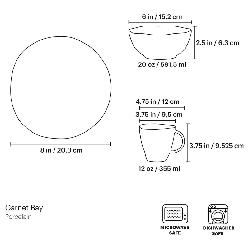 Garnet Bay 12-Piece Dessert Set
