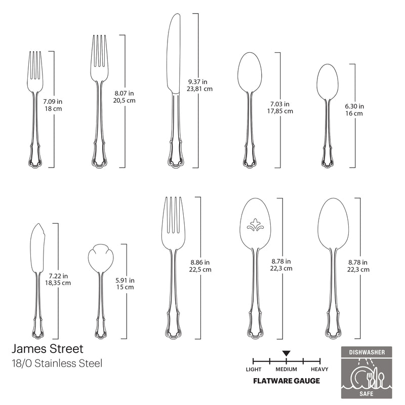 James Street Mirror 45 Piece Set Flatware