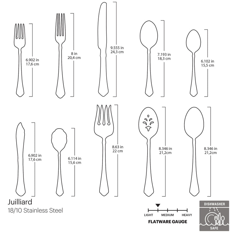 Juilliard 45 Piece Fine Flatware Set, Service For 8