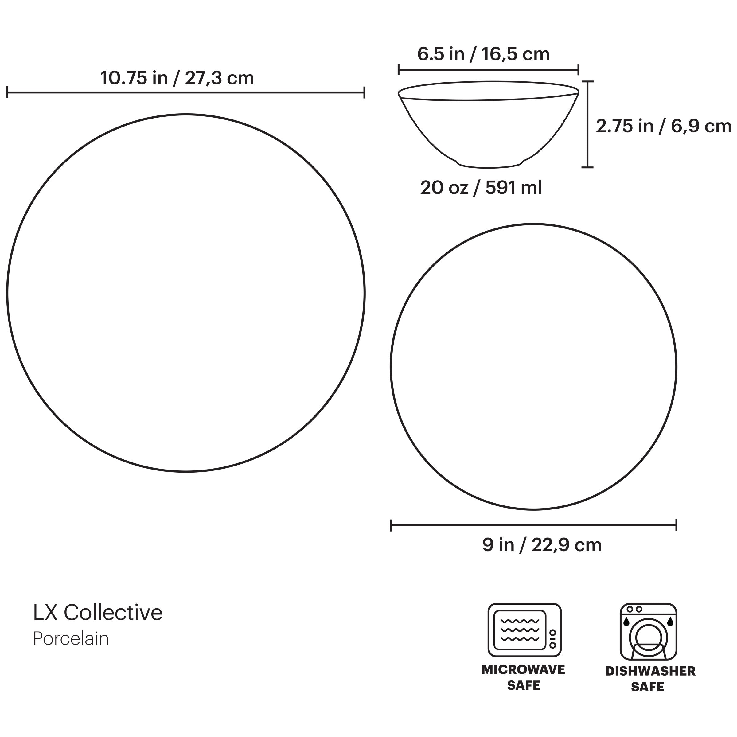 LX Collective Black 12-Piece Dinnerware Set – Lenox Corporation
