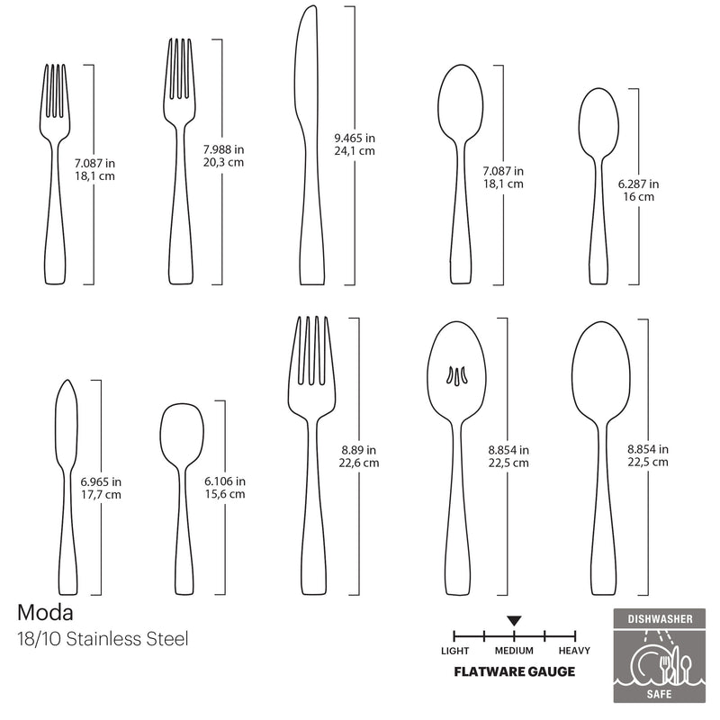Moda 65-Piece Fine Flatware Set, Service for 12