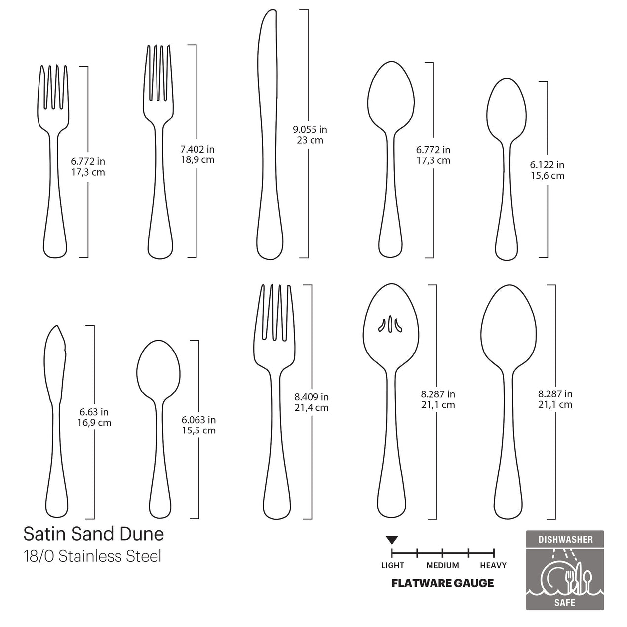 Satin Sand Dune 45-Piece Everyday Flatware Set, Service for 8