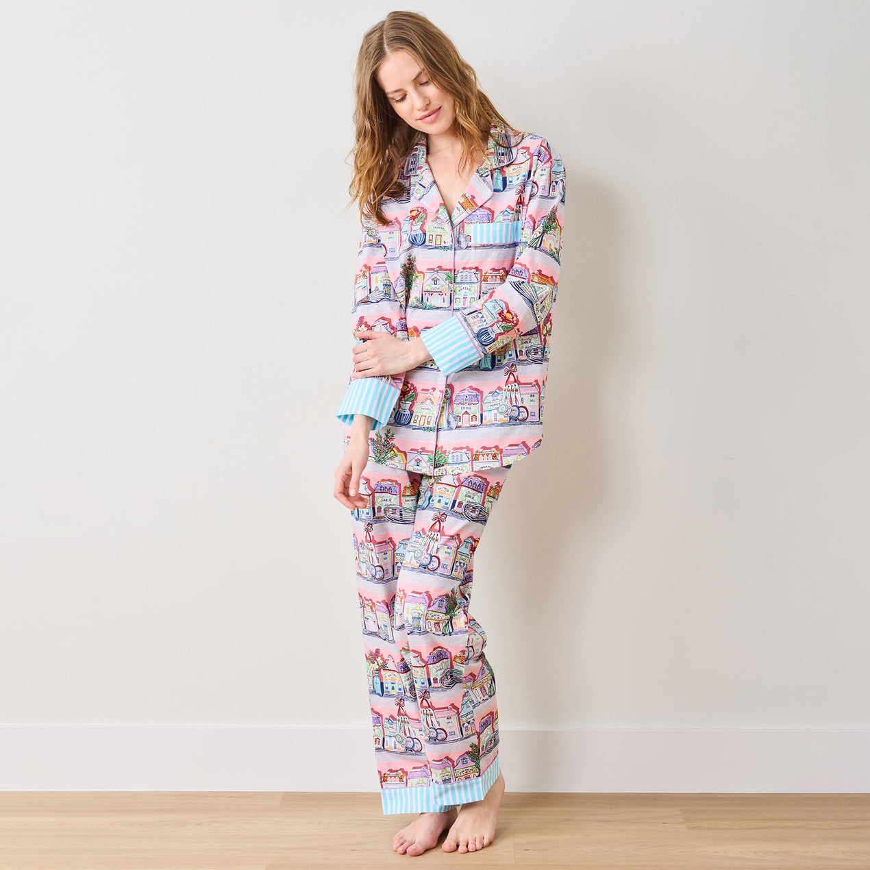 Lenox Spice Village x Printfresh Pink Kitchen Long PJ Set