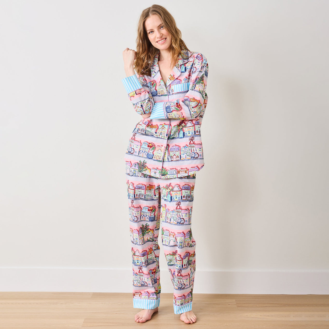 Lenox Spice Village x Printfresh Pink Kitchen Long PJ Set