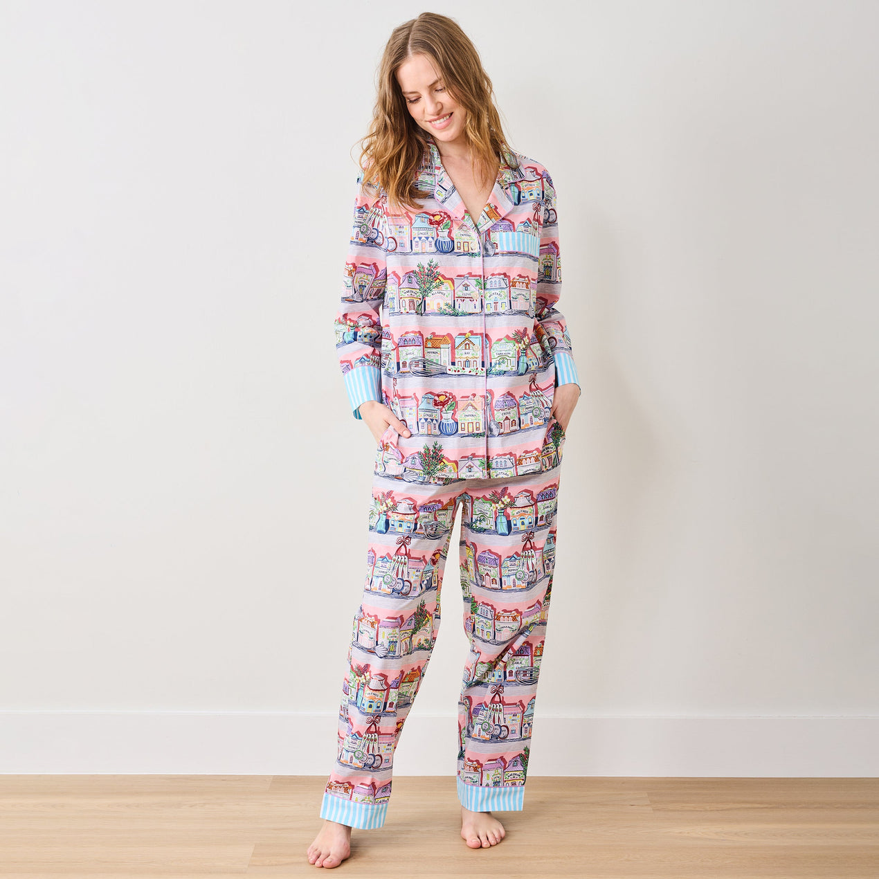Lenox Spice Village x Printfresh Pink Kitchen Long PJ Set