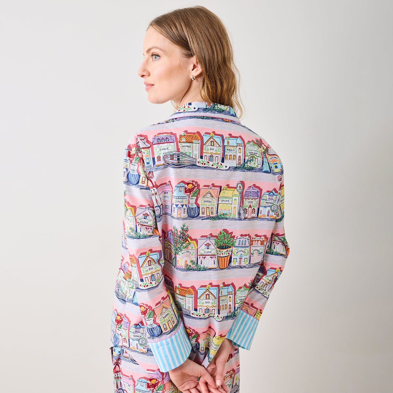 Lenox Spice Village x Printfresh Pink Kitchen Long PJ Set