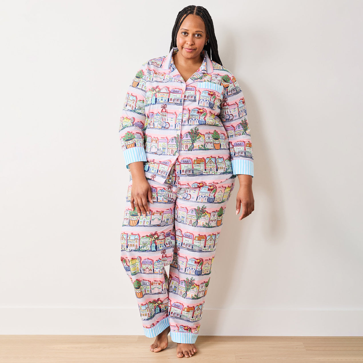 Lenox Spice Village x Printfresh Pink Kitchen Long PJ Set