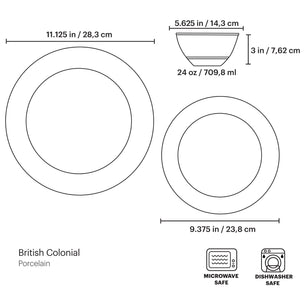 British Colonial Bamboo 12-Piece Dinnerware Set