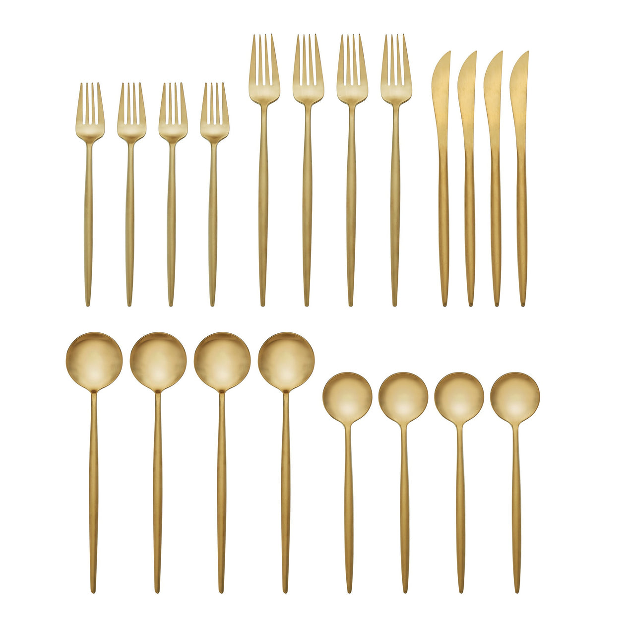 Zephyr Gold Satin 20 Piece Flatware Set – Lenox Corporation