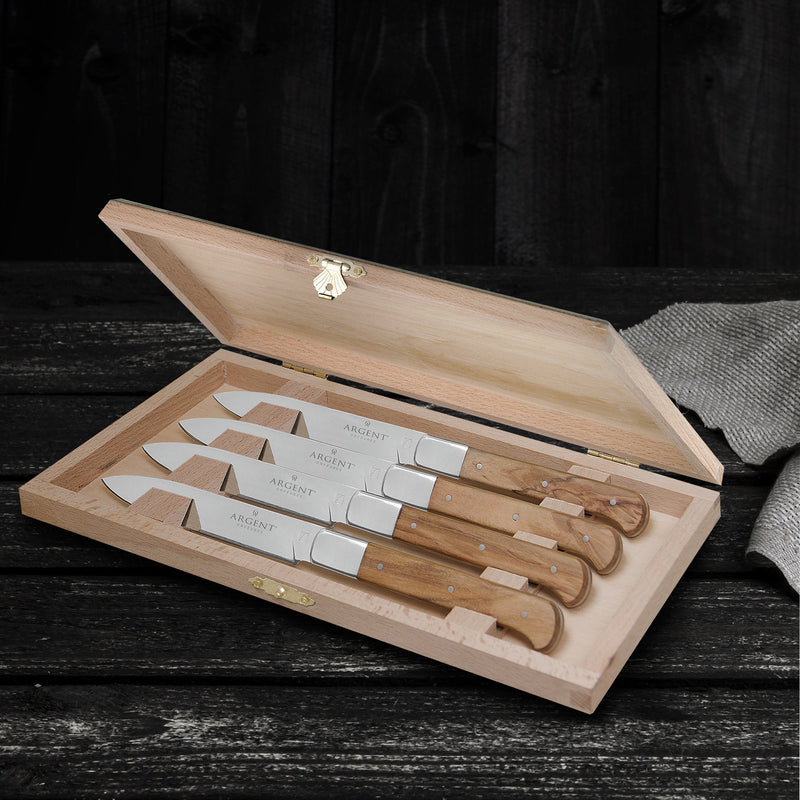 Lynden Set Of 4 Olive Wood Steak Knives