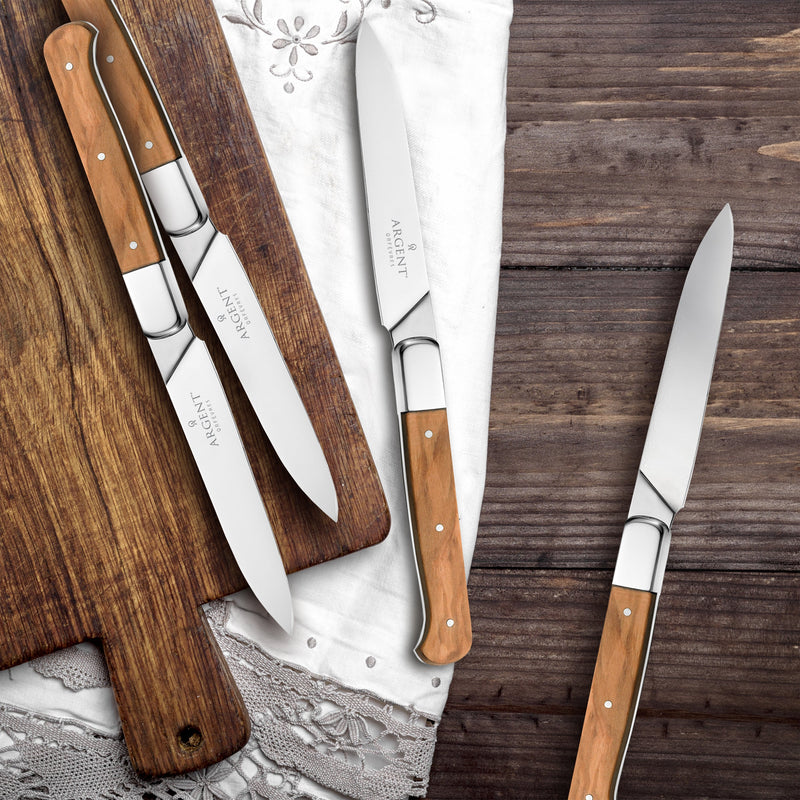 Lynden Set Of 4 Olive Wood Steak Knives