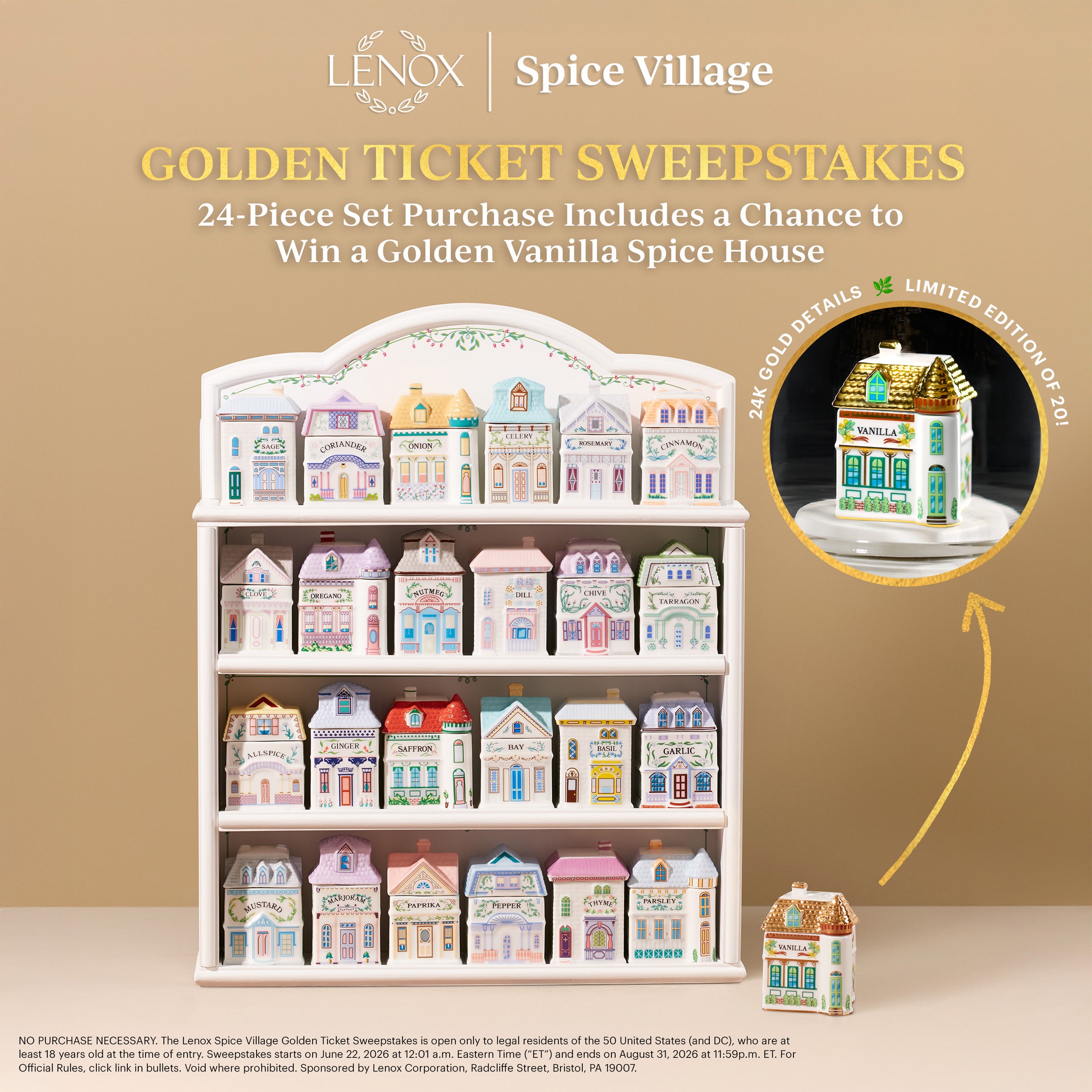 希少！24個セット Lenox Collection Spice Village Lenox Spice Village 24-Piece Spice Jar Set – Lenox Corporation