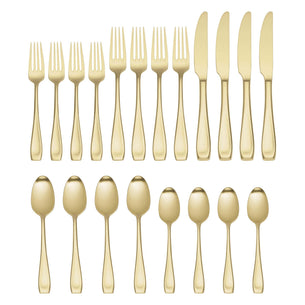 Moda Champagne Satin 20- Piece Flatware Set