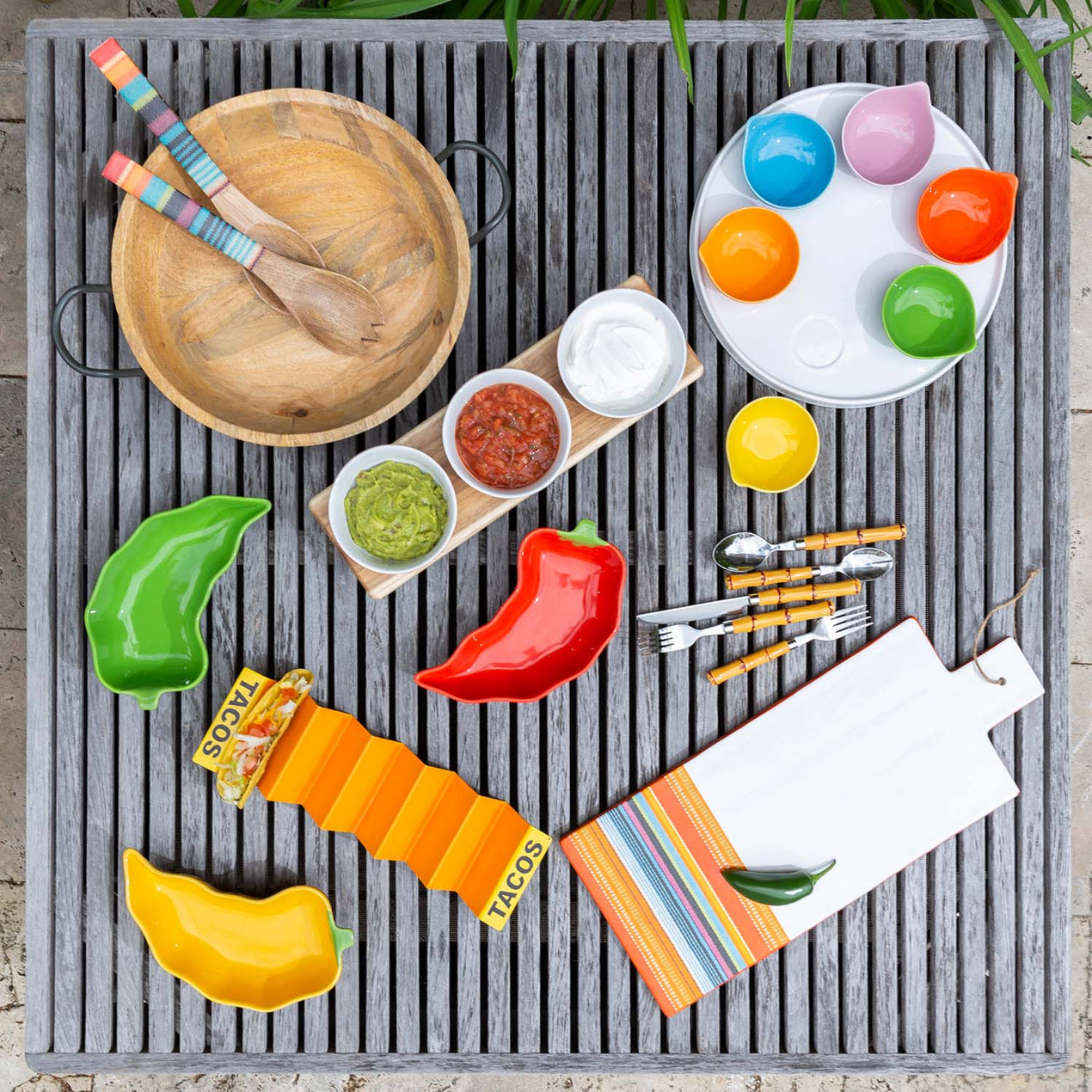 Bamboo Handle 20-Piece Flatware Set