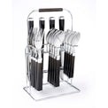Temptation Black Charcoal 16-Piece Flatware With Rack