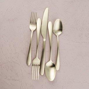 Poet Champagne Satin 20-Piece Flatware Set