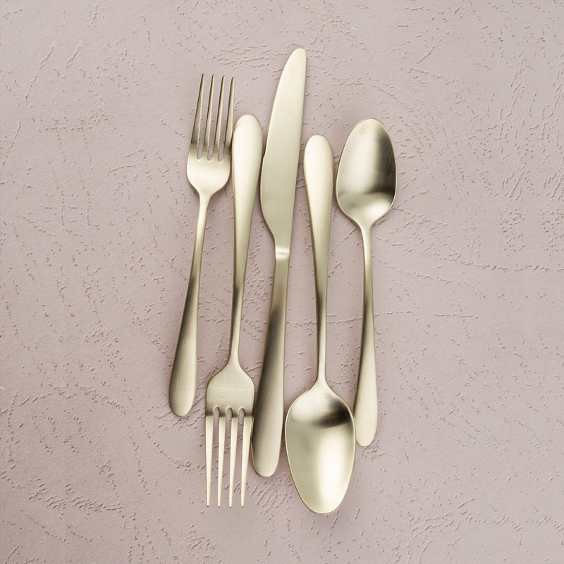 Poet Champagne Satin 20-Piece Flatware Set